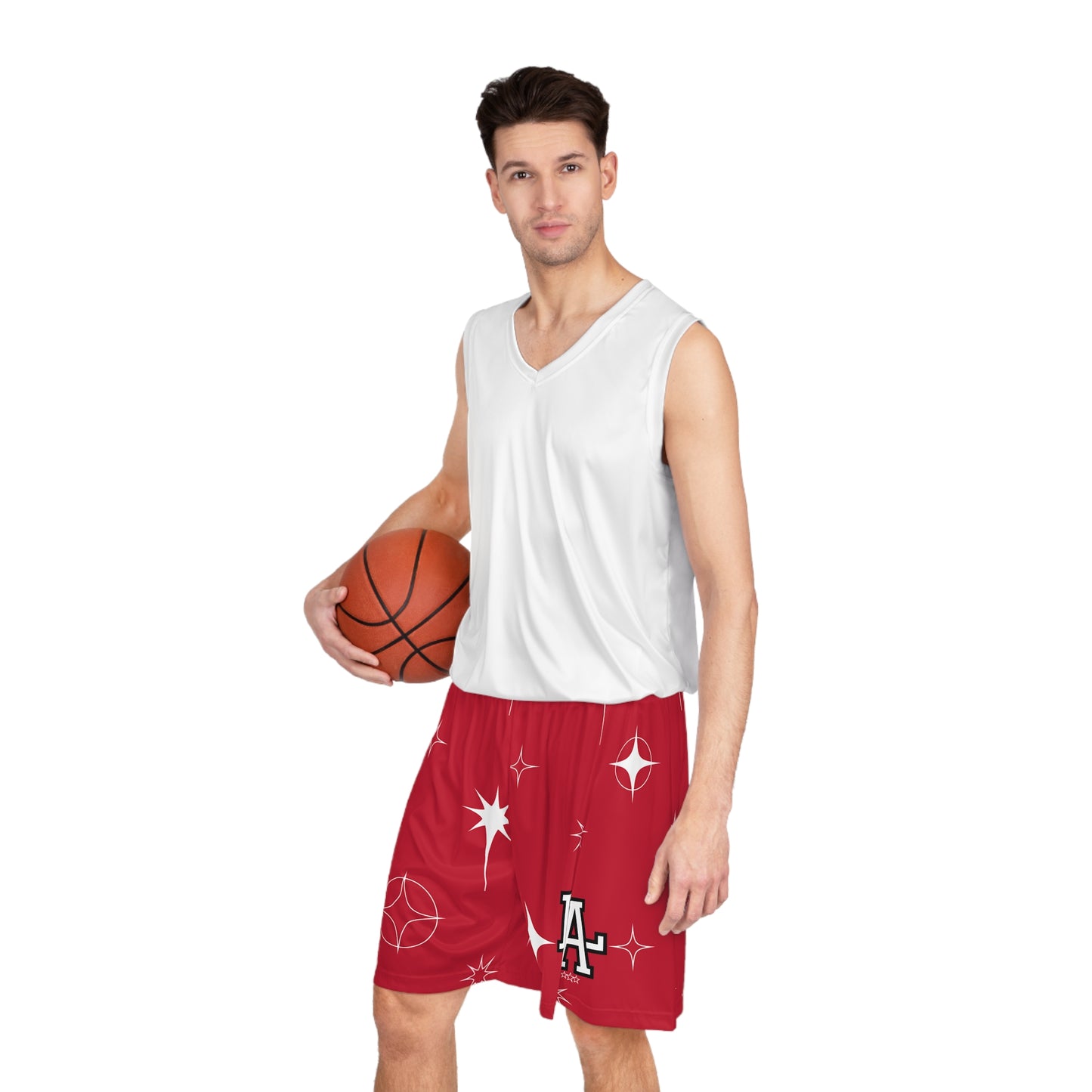 LatinoAthlete Red Basketball Shorts